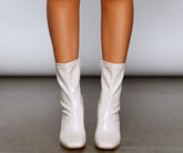 Chic And Mod Patent Faux Leather Booties Sai Feel